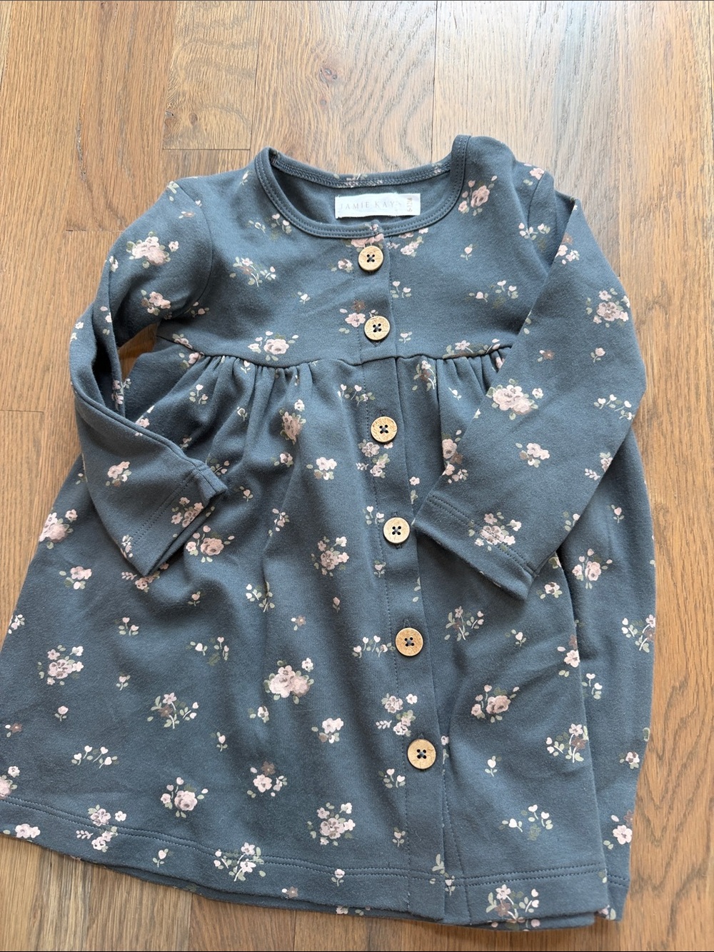 Jamie Kay Dusty Blue Floral Button-Front Dress